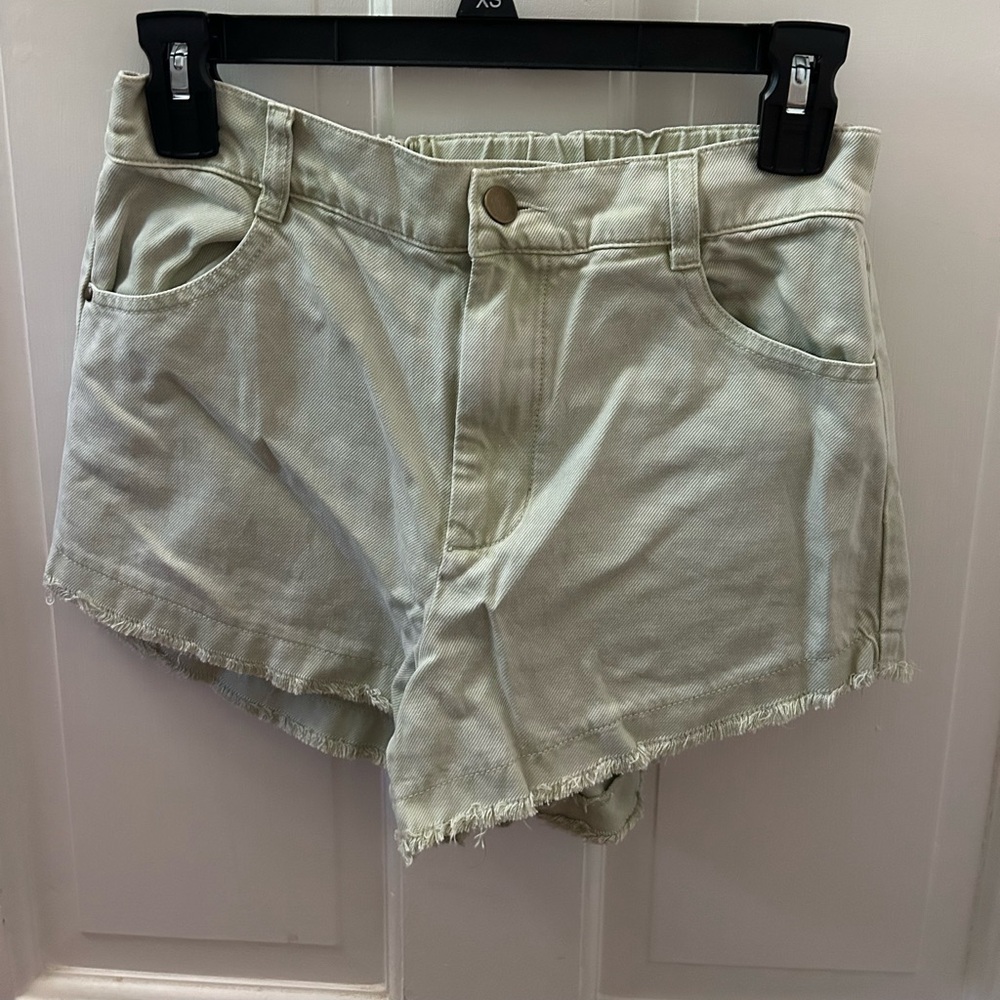 Green Jean Shorts, Sinch back